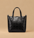 Black Textured Tote Bag | BAGKAININU003