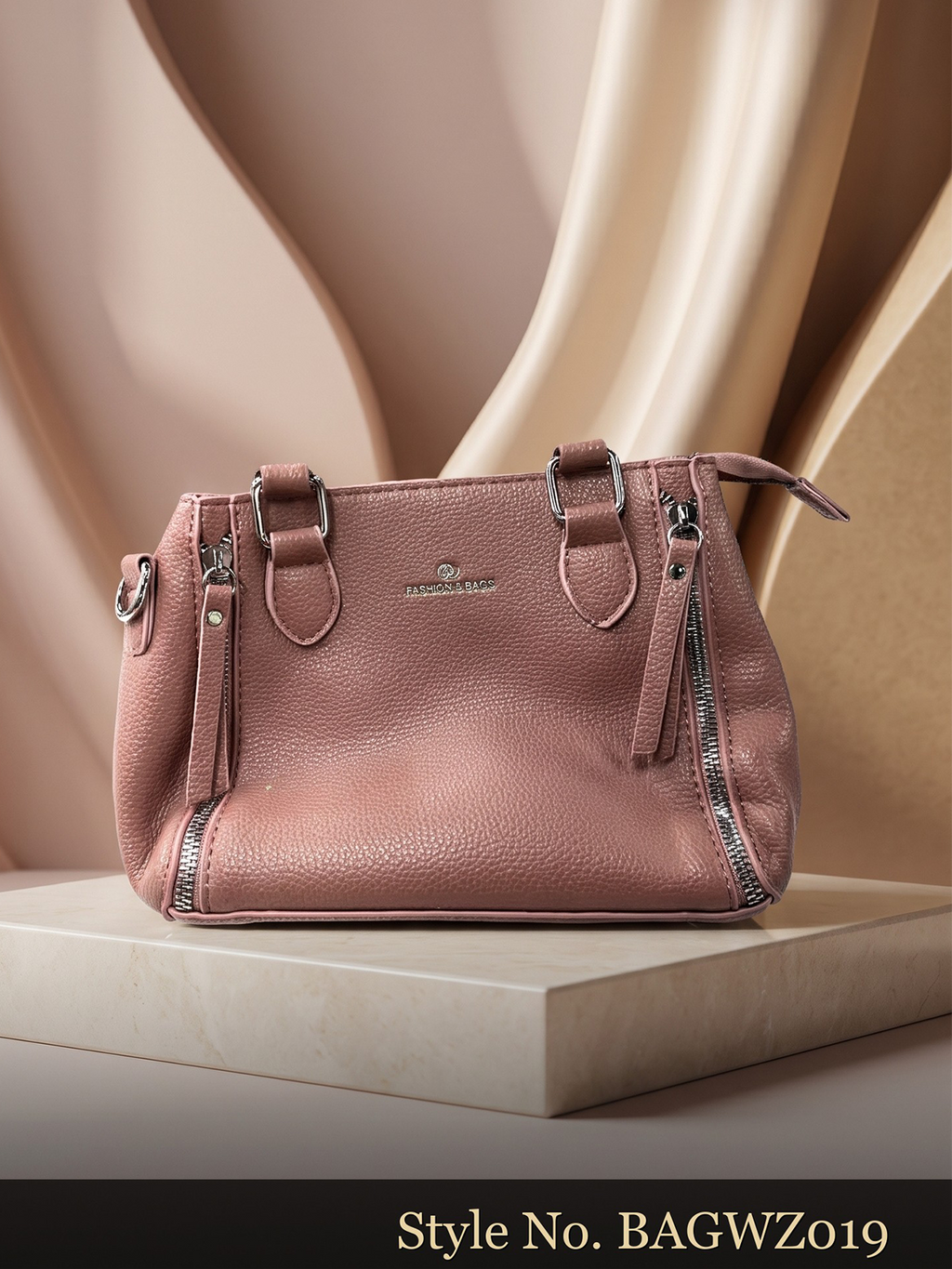 Brown Zip-Top Handbag | BAGWZ019