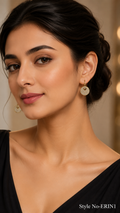 Gold Textured Coin Drop Earrings | ERIN1