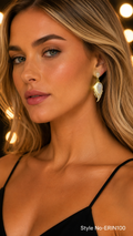Rose Gold Double Oval Drop Earrings | ERIN100