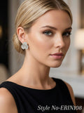 Silver Crystal Flower Stud Earrings | ERIN108