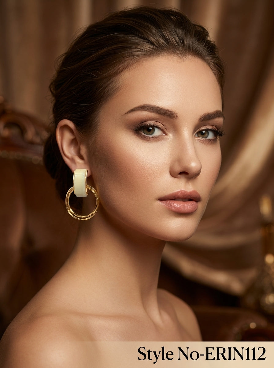 Gold Hoop Drop Earrings | ERIN112