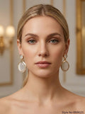 Rose Gold Oval Shell Drop Earrings | ERIN121
