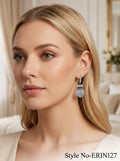 Silver Rose Drop Earrings | ERIN127