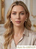Rose Gold Flower Drop Earrings | ERIN129