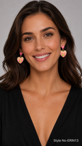 Pink Heart Dangle Earrings | ERIN13