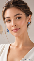 Blue Crystal Flower Stud Earrings | ERIN14