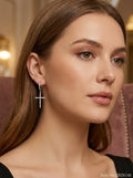 Silver Cross Drop Earrings | ERIN140