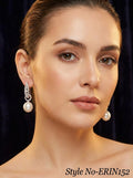 Silver Pearl Chain Drop Earrings | ERIN152