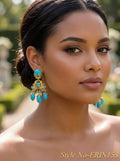 Blue Crystal Chandelier Drop Earrings | ERIN153
