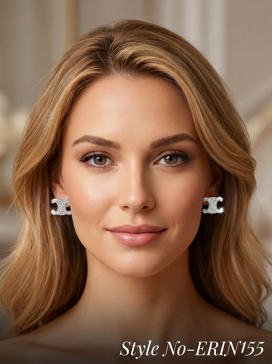 Silver Pearl Bar Stud Earrings | ERIN155