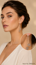 Silver Floral Dangle Drop Earrings | ERIN176