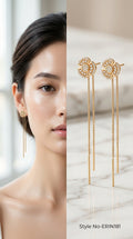 Rose Gold Chain Line Earrings | ERIN181
