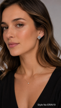 Silver Crystal Teardrop Stud Earrings | ERIN19