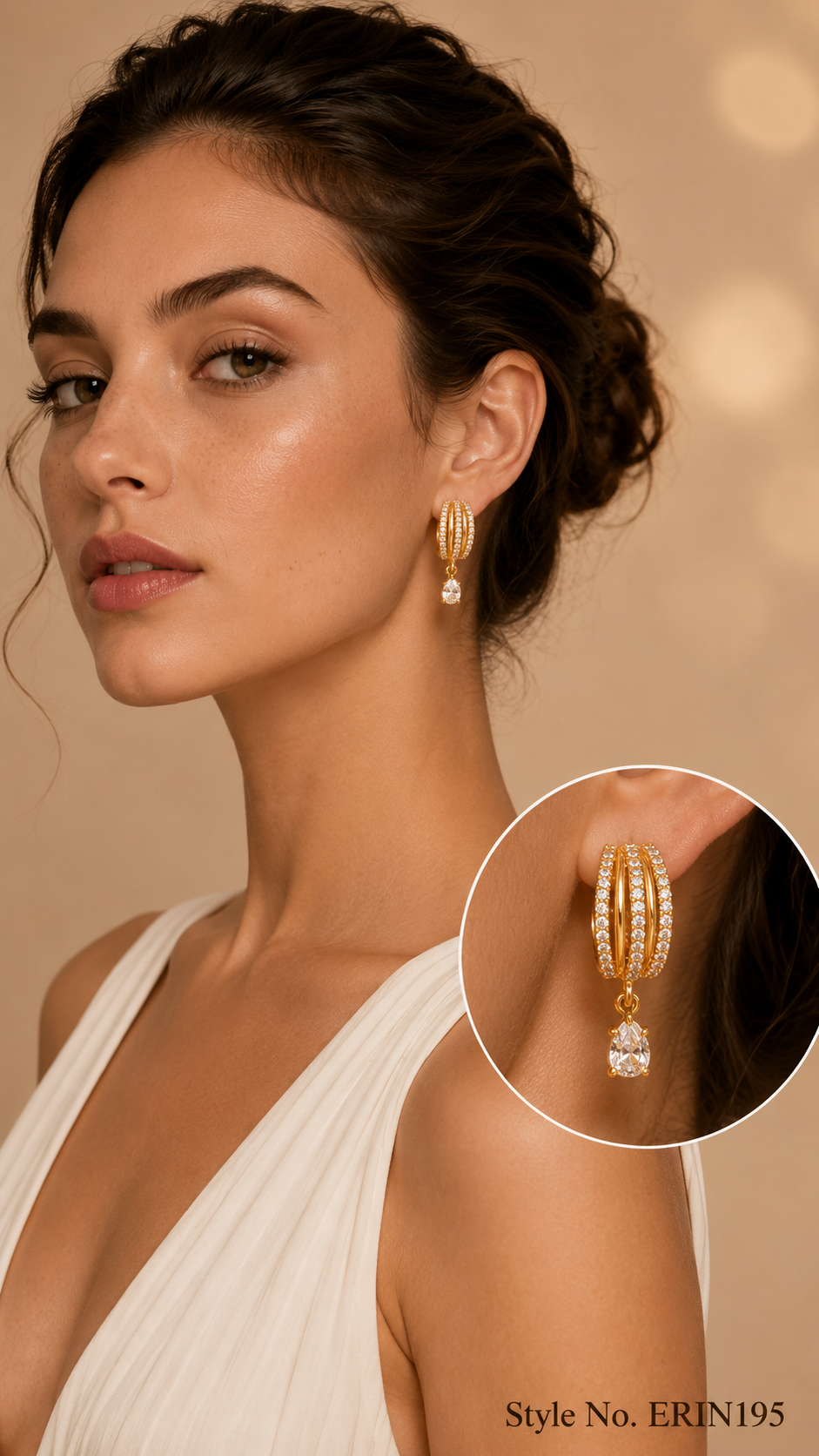 Rose Gold Geometric Drop Earrings | ERIN195