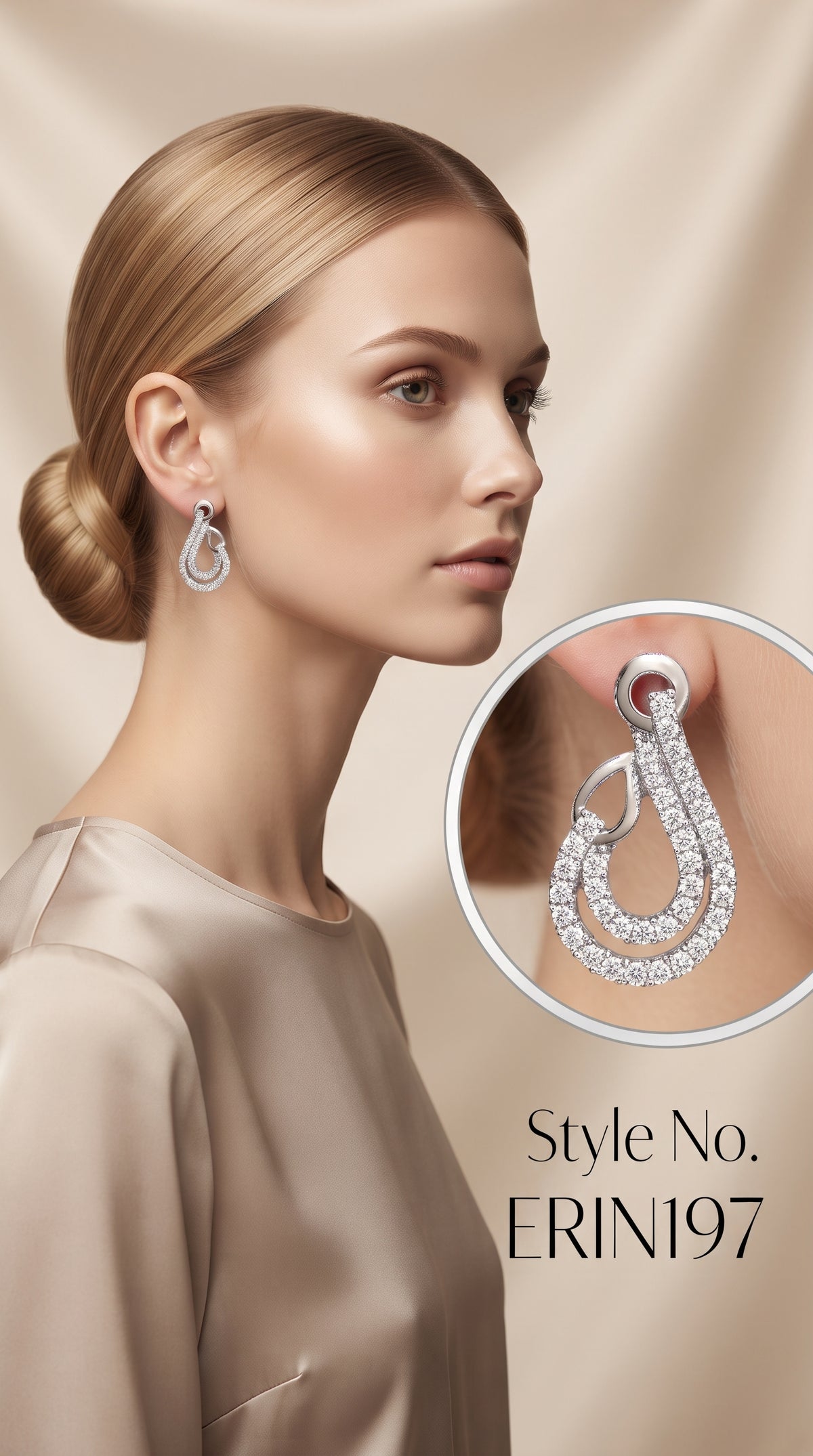 Silver Heart Drop Earrings | ERIN197