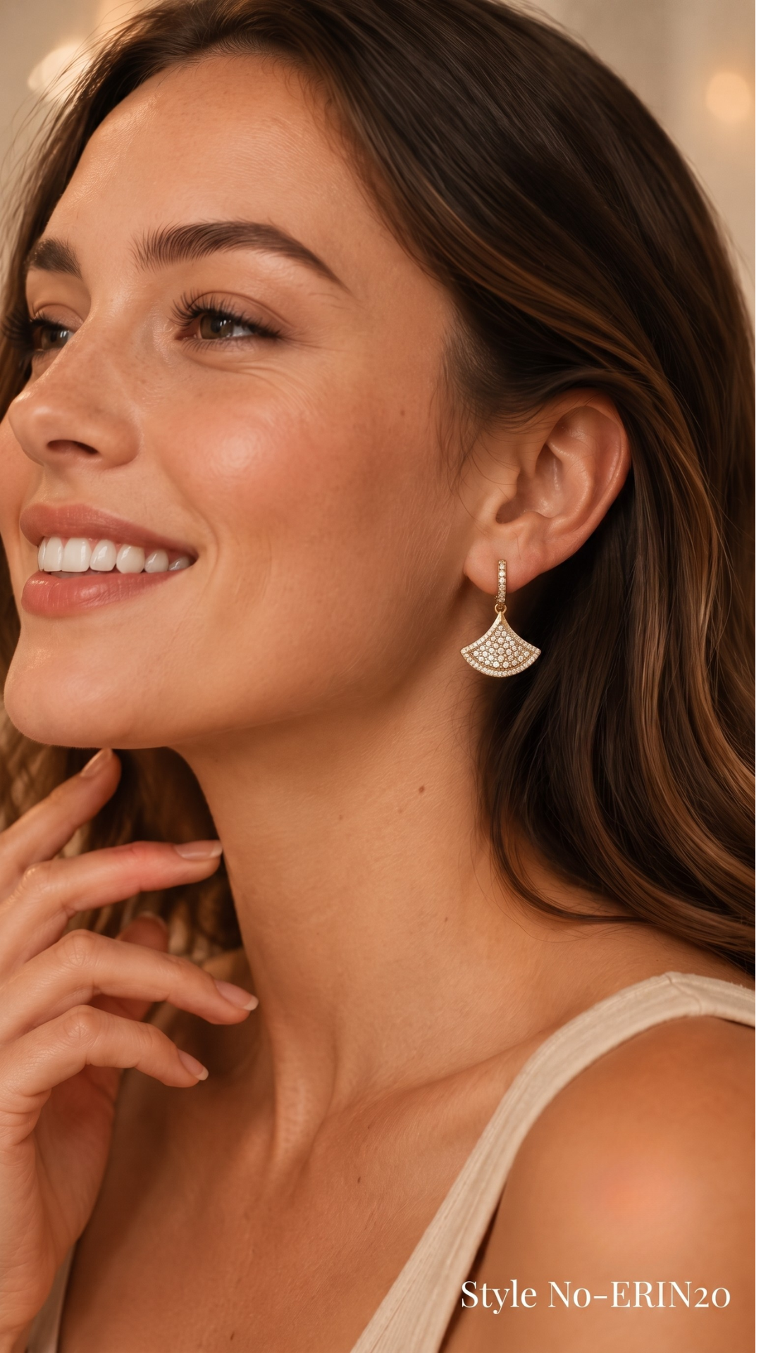 Gold Fan Tassel Drop Earrings | ERIN20