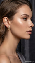 Rose Gold Triangle Outline Drop Earrings | ERIN201