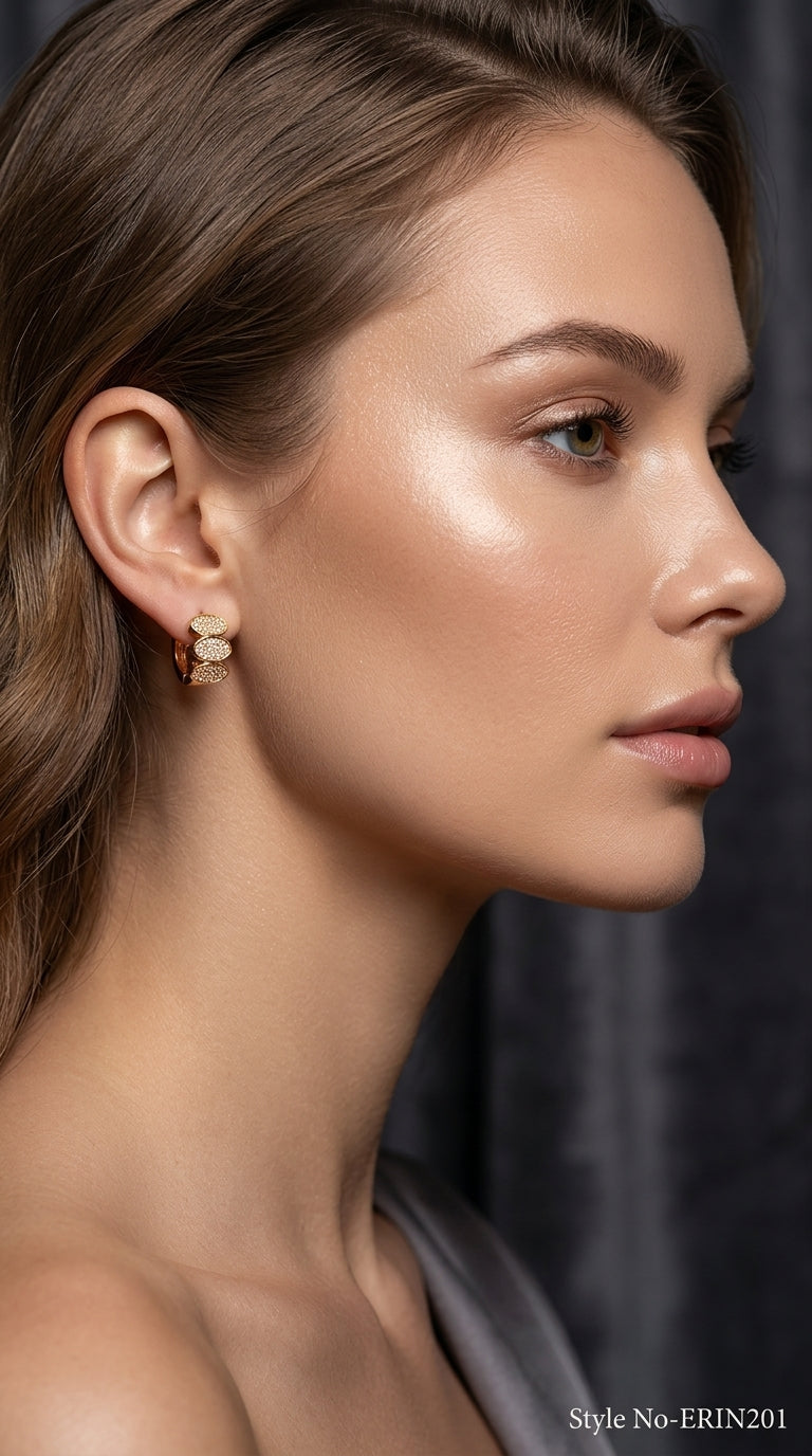 Rose Gold Triangle Outline Drop Earrings | ERIN201