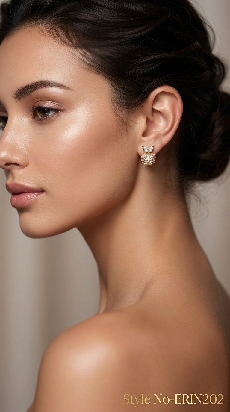 Rose Gold Half Hoop Drop Earrings | ERIN202