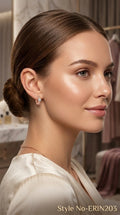 Rose Gold Long Crystal Drop Earrings | ERIN203