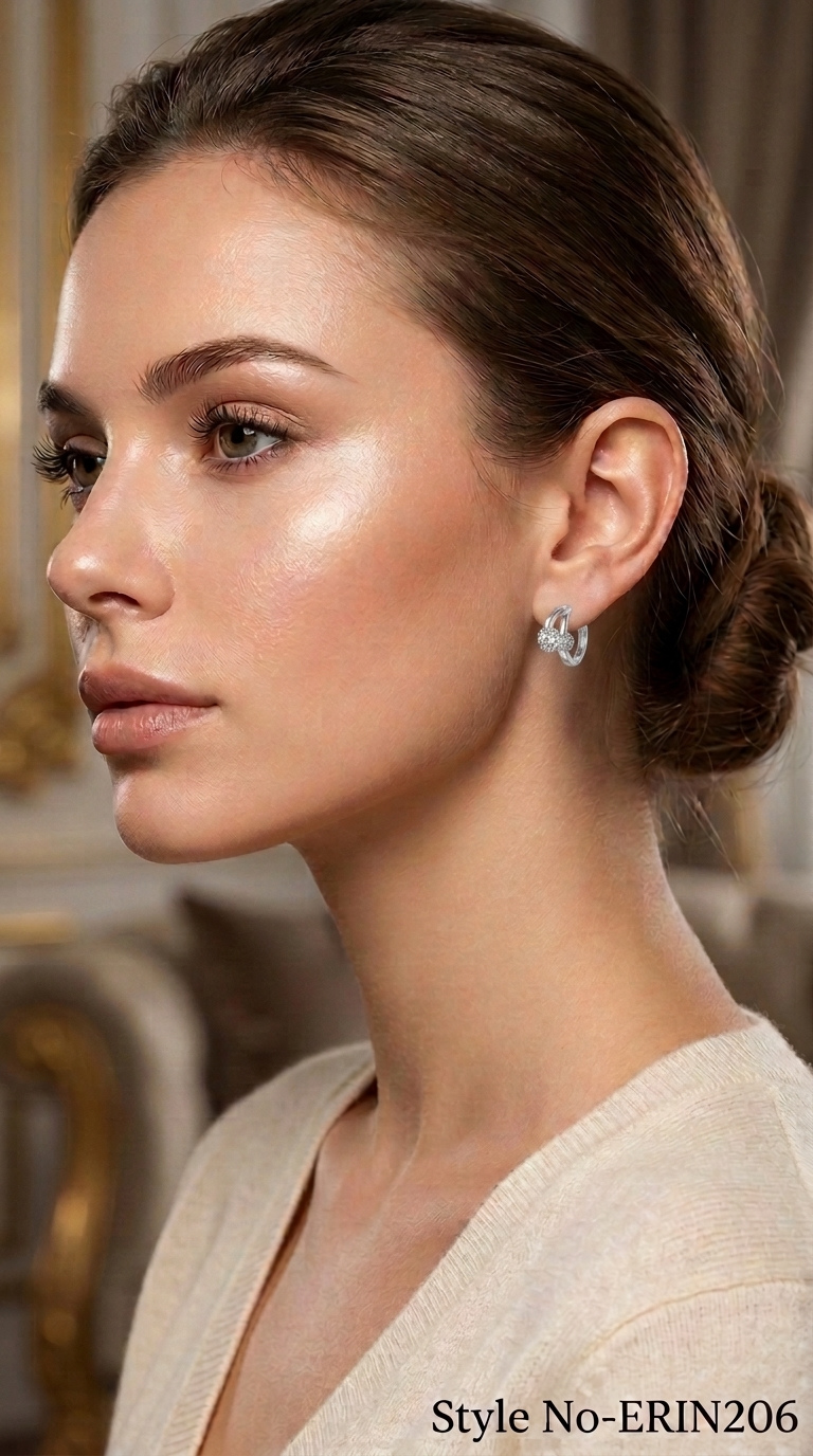 Silver Floral Dangle Earrings | ERIN206