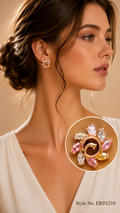Rose Gold and Multicolor Floral Cluster Stud Earrings | ERIN210