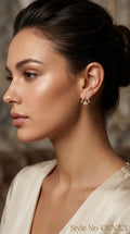 Gold Crescent Drop Earrings | ERIN221