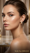 Gold Rectangular Crystal Stud Earrings | ERIN222
