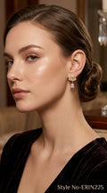Rose Gold Circular Drop Earrings | ERIN225