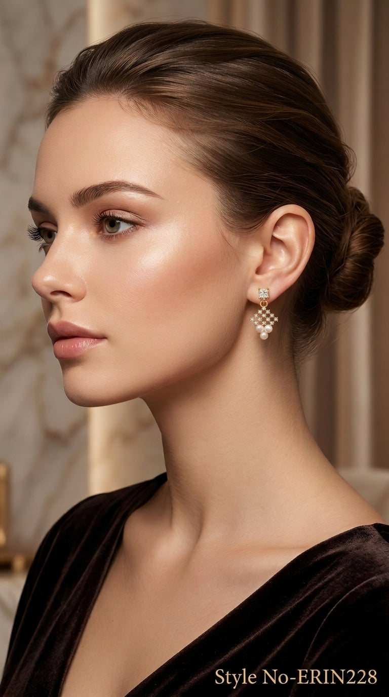Rose Gold Flower Cluster Stud Earrings | ERIN228