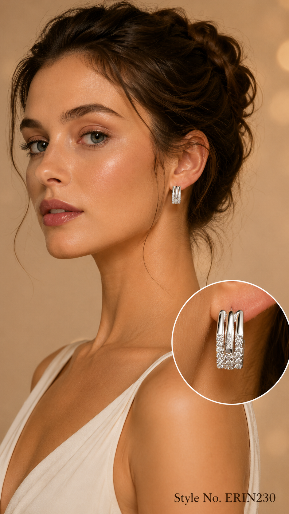 Rose Gold Loop Drop Earrings | ERIN230