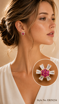 Pink Floral Drop Earrings | ERIN234