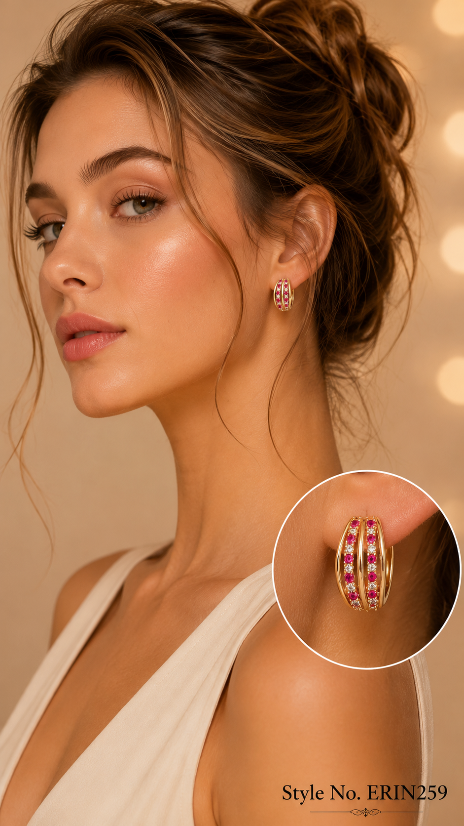 Rose Gold Flower Cluster Stud Earrings | ERIN259