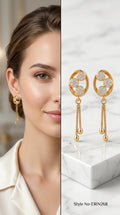 Rose Gold Geometric Flower Stud Earrings | ERIN268