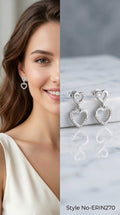 Silver Flower Dangle Stud Earrings | ERIN270