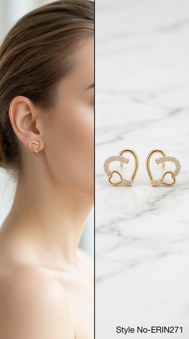 Rose Gold Oval Loop Drop Earrings | ERIN271