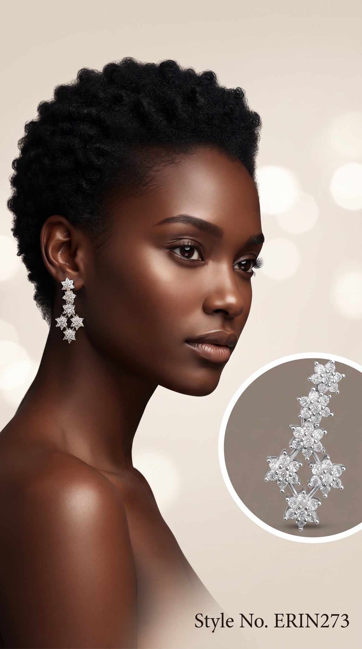Silver Circular Crystal Drop Earrings | ERIN273