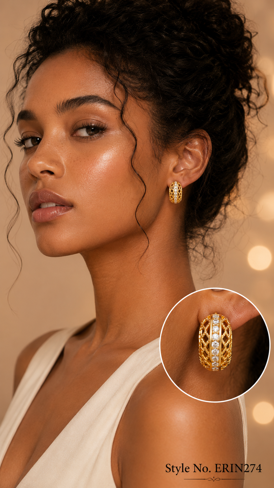 Gold Star Flower Stud Earrings | ERIN274
