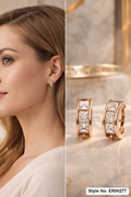 Rose Gold Leaf Cluster Stud Earrings | ERIN277