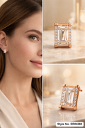 Gold Crystal Square Drop Earrings | ERIN280