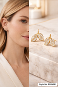 Rose Gold Pearl Circle Stud Earrings | ERIN281