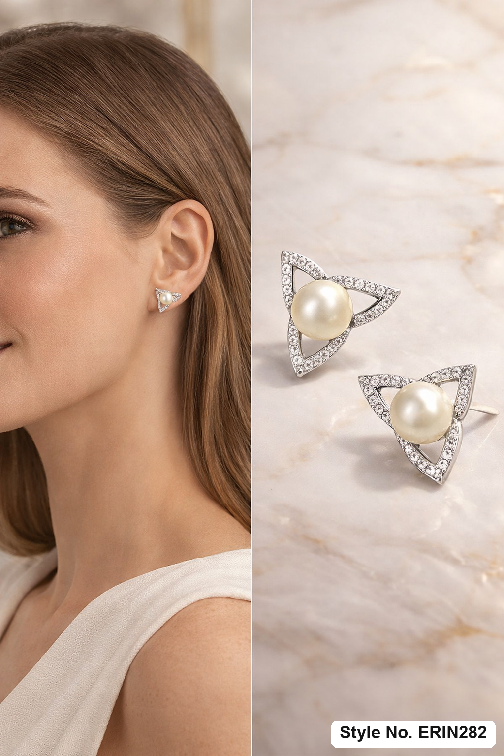 Silver Floral Stud Earrings | ERIN282
