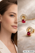 Rose Gold Heart Frame Stud Earrings | ERIN283