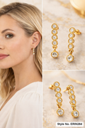 Gold Angular Dangle Stud Earrings | ERIN284