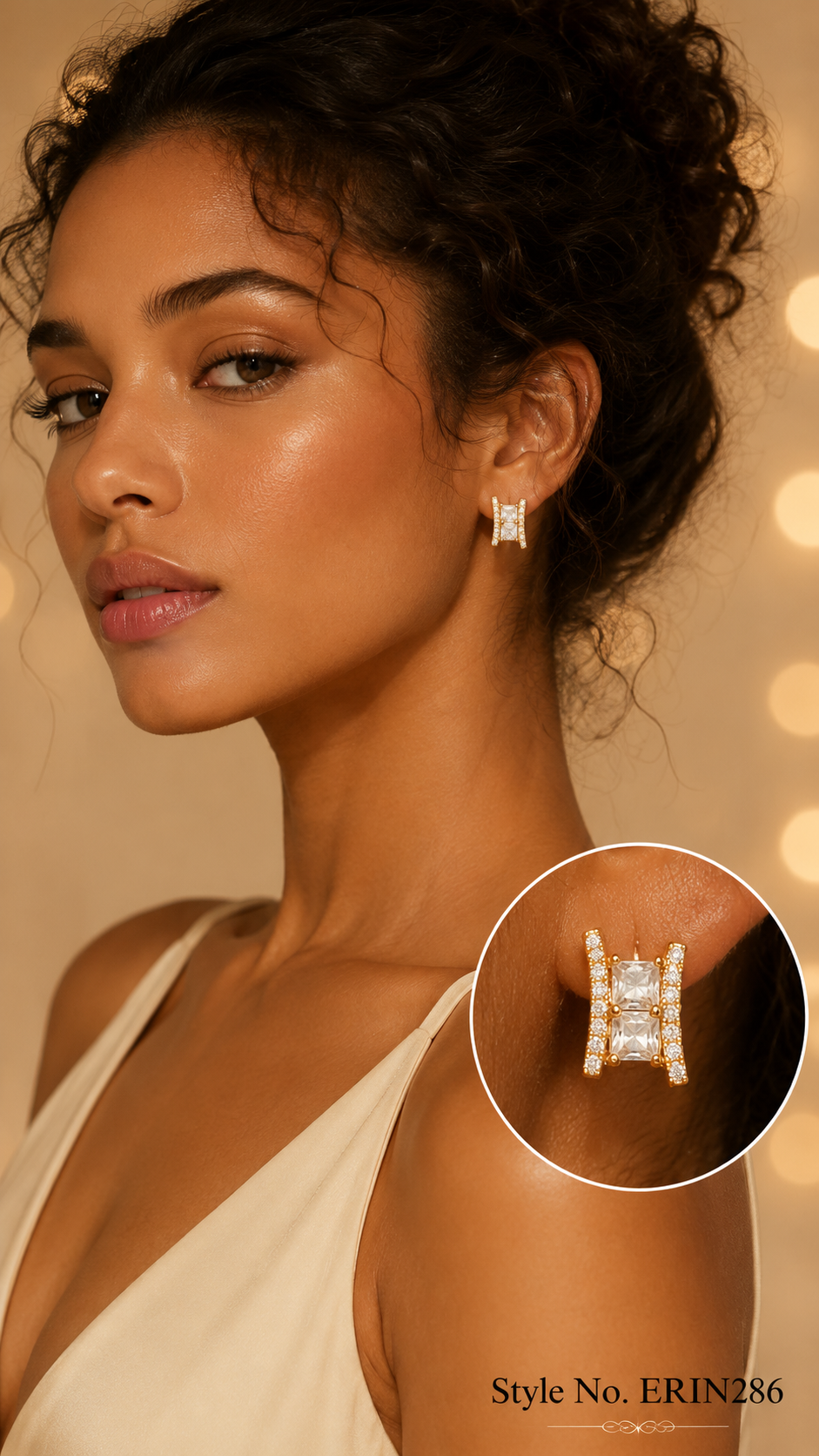 Rose Gold Bar Stud Earrings | ERIN286