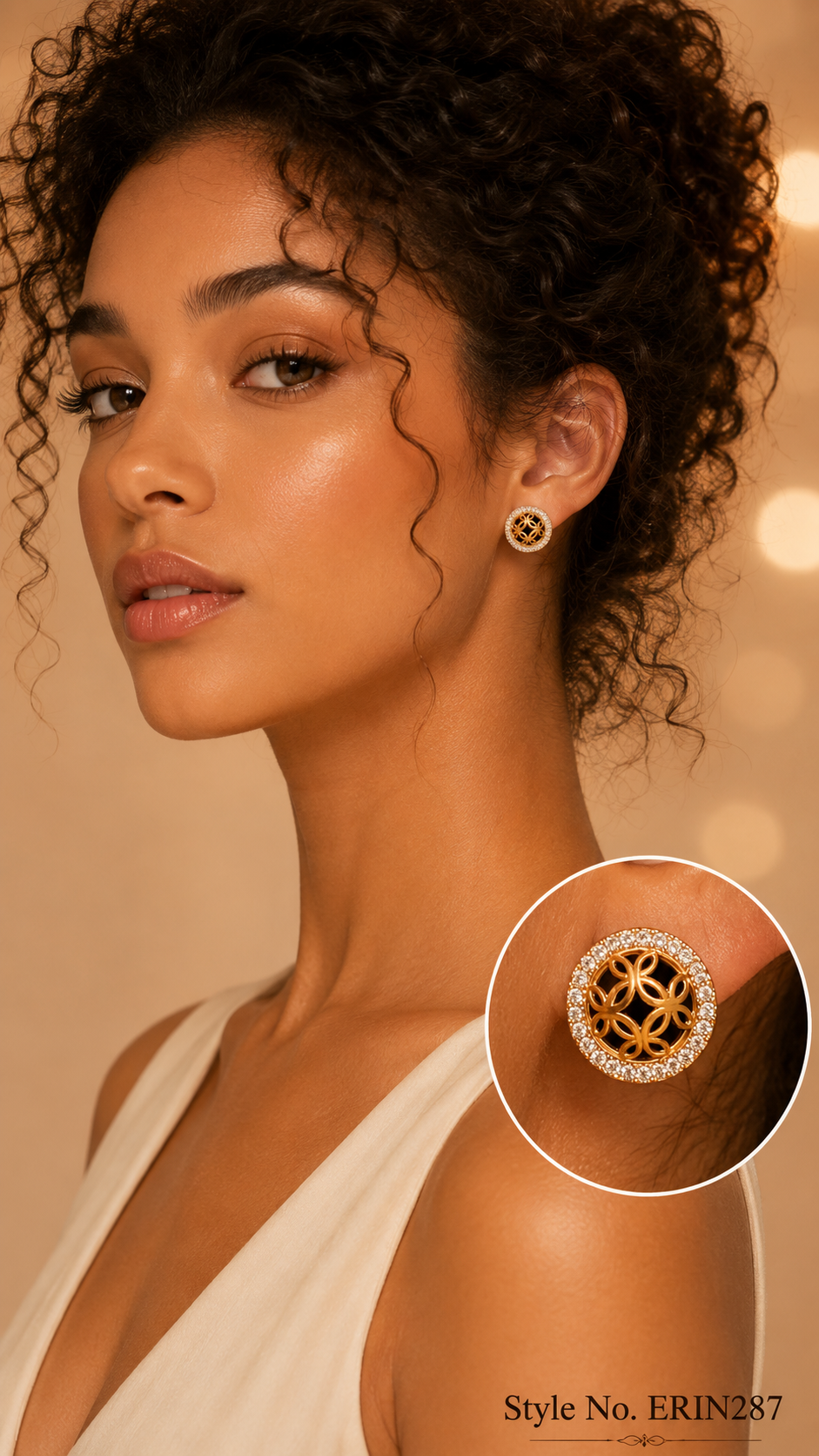 Rose Gold Fan Drop Earrings | ERIN287