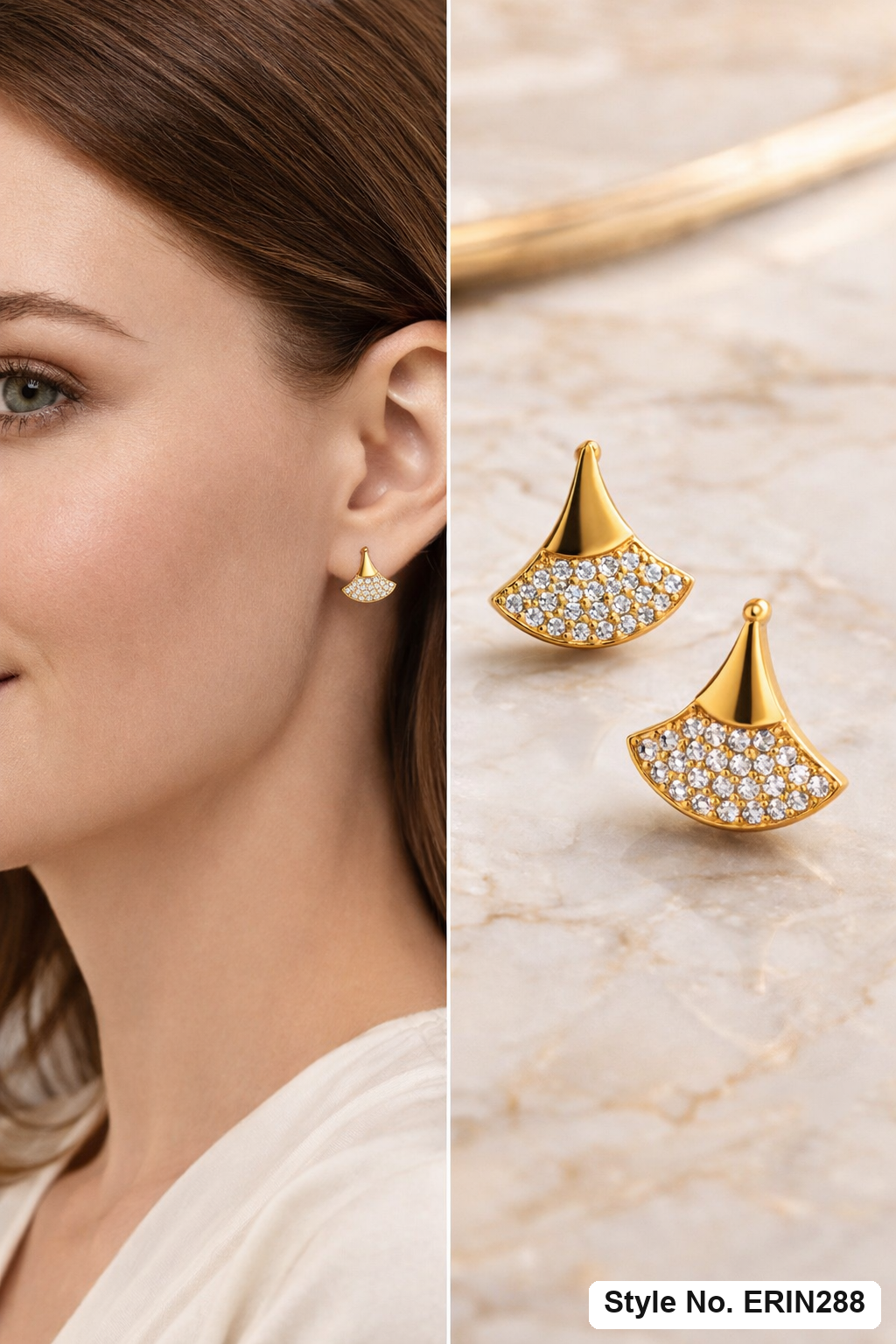 Rose Gold Bar Stud Earrings | ERIN288