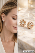 Gold Floral Cluster Drop Earrings | ERIN289