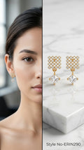 Rose Gold Layered Drop Stud Earrings | ERIN290